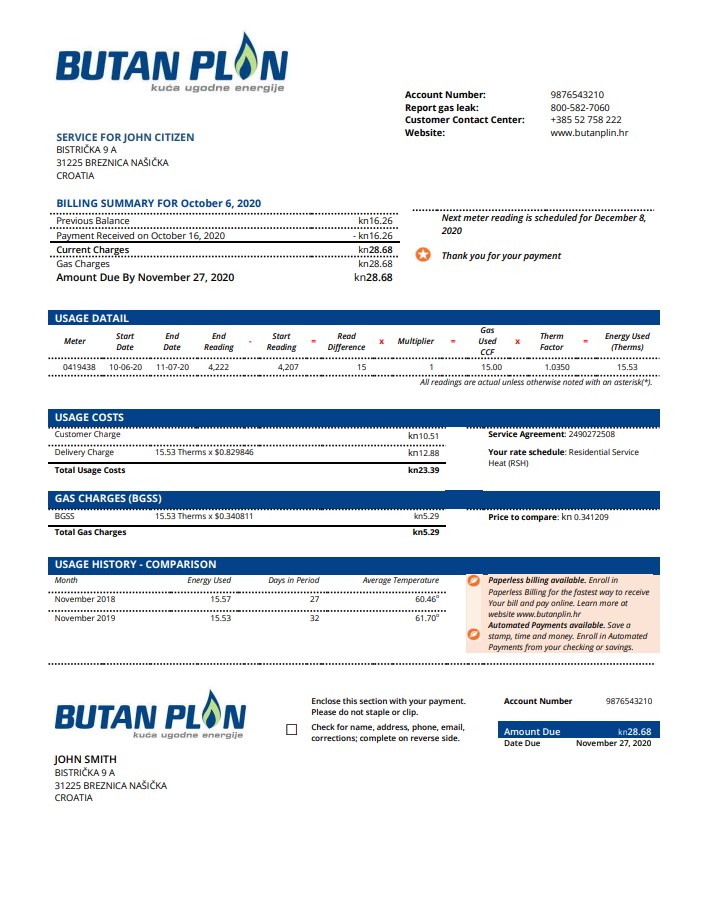 Minol USA business utility bill 
